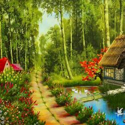 Jigsaw puzzle: Forest hut