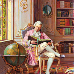 Jigsaw puzzle: Aristocrat in the library