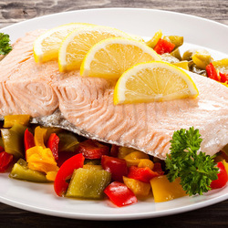 Jigsaw puzzle: Fish with vegetables