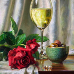 Jigsaw puzzle: Wine and roses