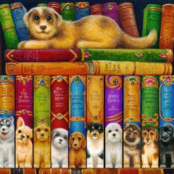 Jigsaw puzzle: Large Dog Library