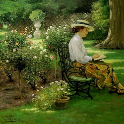Jigsaw puzzle: Reading in the summer garden