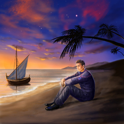 Jigsaw puzzle: Malcolm on the beach