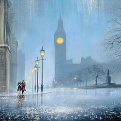 Jigsaw puzzle: Evening in the rain