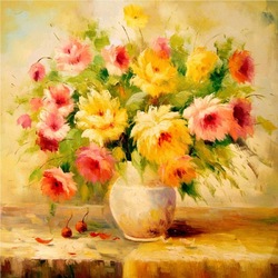 Jigsaw puzzle: Bouquet of roses in a white vase