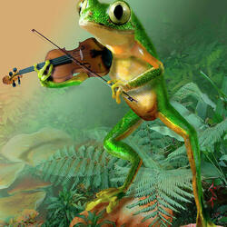 Jigsaw puzzle: Frog violinist
