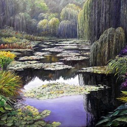 Jigsaw puzzle: Water lilies on the pond
