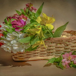 Jigsaw puzzle: Flowers in a basket