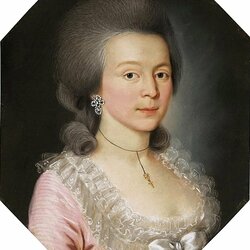 Jigsaw puzzle: Portrait of a young woman in a powdered wig
