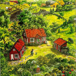Jigsaw puzzle: Petson and Findus Village
