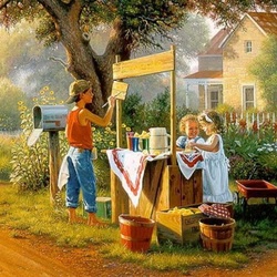 Jigsaw puzzle: Young sellers