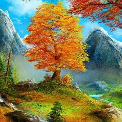 Jigsaw puzzle: Autumn in the mountains