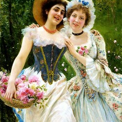 Jigsaw puzzle: Girls with flowers