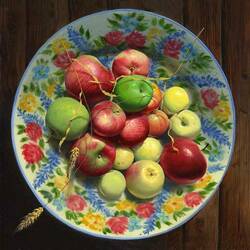 Jigsaw puzzle: Apples on a platter