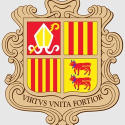Jigsaw puzzle: Coat of arms of Andorra