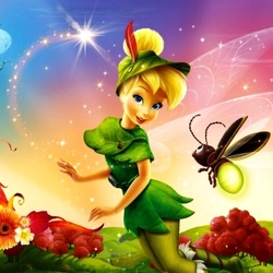 Jigsaw puzzle: Fairy Tinker Bell and her friend the firefly