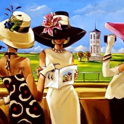 Jigsaw puzzle: Lady at the races