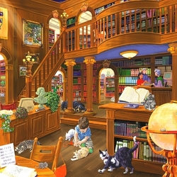 Jigsaw puzzle: In library