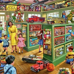 Jigsaw puzzle: In a toy store