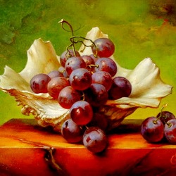 Jigsaw puzzle: Shell and grapes