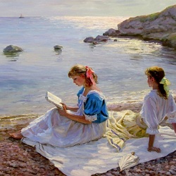 Jigsaw puzzle: Girls by the sea