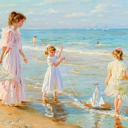 Jigsaw puzzle: Children with a boat