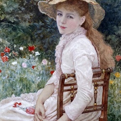 Jigsaw puzzle: The young lady sitting in the garden