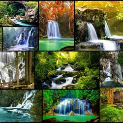 Jigsaw puzzle: Forest waterfalls
