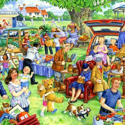 Jigsaw puzzle: Sale of old things