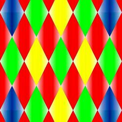 Jigsaw puzzle: Multicolored rhombuses