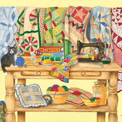 Jigsaw puzzle: Quilt table