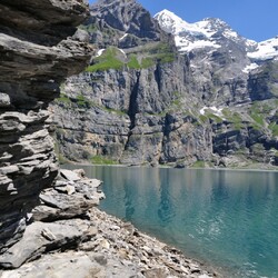 Jigsaw puzzle: Mountain lake in Switzerland