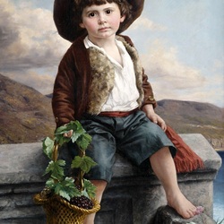 Jigsaw puzzle: Boy with grapes