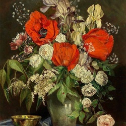 Jigsaw puzzle: Bouquet with red poppies