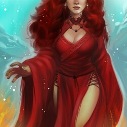 Jigsaw puzzle: Red lady