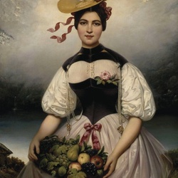 Jigsaw puzzle: Girl with fruit