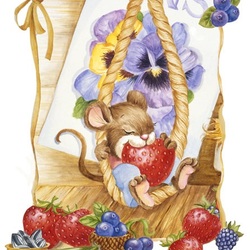 Jigsaw puzzle: Mouse with strawberries