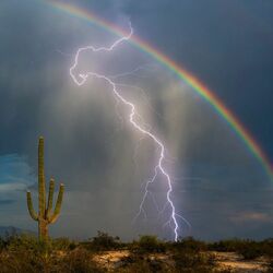 Jigsaw puzzle: Lightning and rainbow