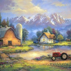 Jigsaw puzzle: Farm in the mountains