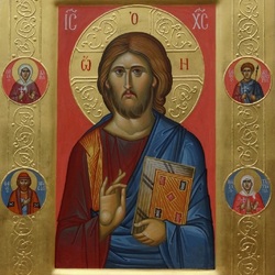 Jigsaw puzzle: Icon of the Savior with saints
