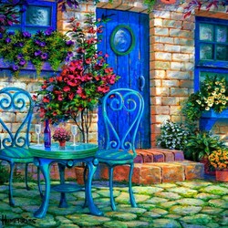 Jigsaw puzzle: House with a blue door