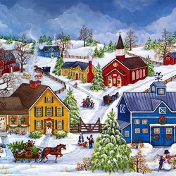 Jigsaw puzzle: Home with a Christmas tree