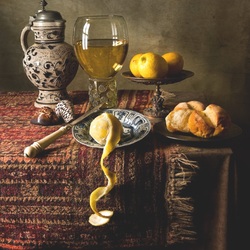Jigsaw puzzle: Still life with bread and lemons