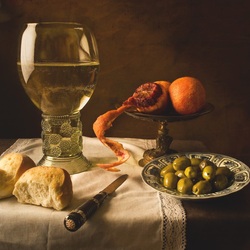 Jigsaw puzzle: Still life with olives and oranges