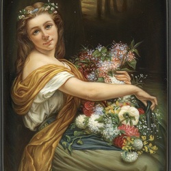 Jigsaw puzzle: Girl with a bouquet