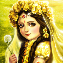 Jigsaw puzzle: Radha and flowers