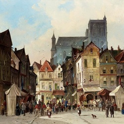 Jigsaw puzzle: On the market square of Abbeville