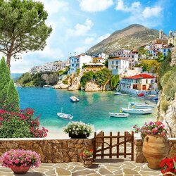 Jigsaw puzzle: Town by the sea