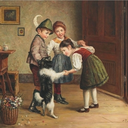 Jigsaw puzzle: Playing with the dog