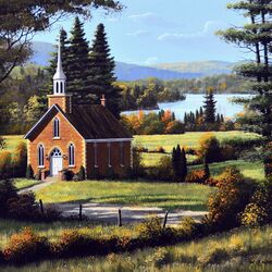 Jigsaw puzzle: Red church